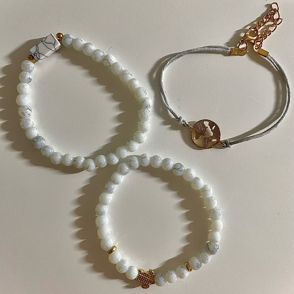 3 Piece Marble Bracelet Set